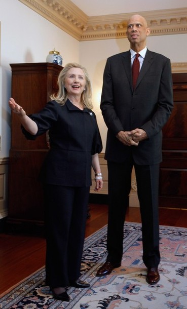 Hillary Clinton Meets With Cultural Ambassador Kareem Abdul Jabbar At State Dept.