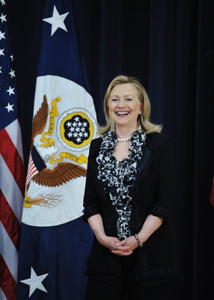 US Secretary of State Hillary Clinton ar
