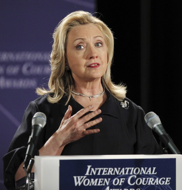 U.S. Secretary of State Hillary Clinton speaks during the State Department's 2012 International Women of Courage Award winners ceremony in Washington