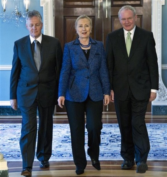Hillary Rodham Clinton, Peter Robinson, Martin McGuiness
