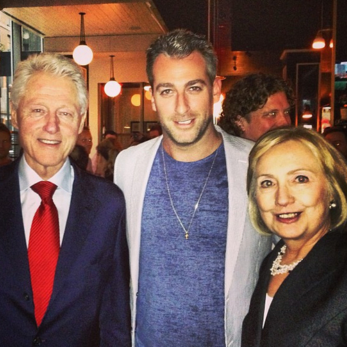 The Clintons with EMM Group's Mark Birnbaum. 