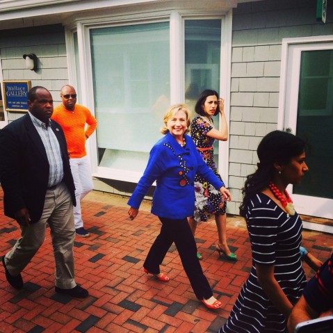 Hillary Cllinton in the Hampton’s photo by ElizaBeth Taylor