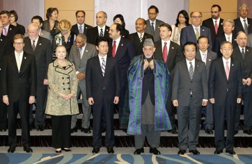 Guido Westerwelle, Hillary Rodham Clinton, Koichiro Gemba, Hamid Karzai, Yoshihiko Noda, Ban Ki-moon