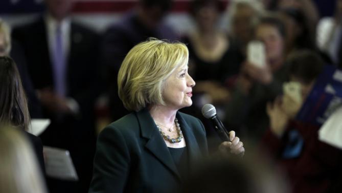 Democratic presidential candidate Hillary Clinton speaks during a town hall meeting Wednesday, Dec. 16, 2015, in Mason City, Iowa. (AP Photo/Charlie Neibergall)