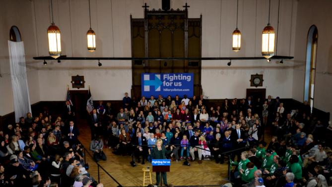 U.S. Democratic presidential candidate Hillary Clinton speaks during a town hall event at Old Brick Church and Community Center in Iowa City, Iowa, December 16, 2015. REUTERS/Mark Kauzlarich