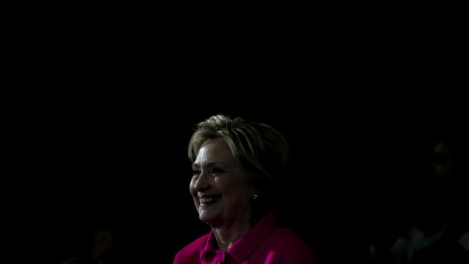 Democratic presidential candidate Hillary Clinton speaks during a town hall at Eagle Heights Elementary School in Clinton, Iowa, Saturday, Jan. 23, 2016. (AP Photo/Patrick Semansky)
