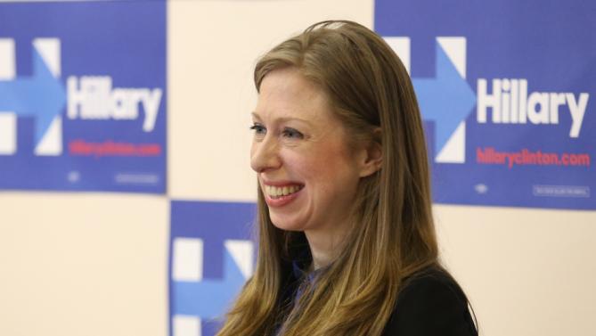Chelsea Clinton smiles as she speaks at the Murtis H. Taylor Community Center Monday, Feb. 15, 2016, in Cleveland. Clinton made a campaign stop for her mother, Democratic presidential candidate Hillary Clinton, to talk with voters. (AP Photo/Aaron Josefczyk)