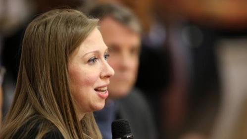 Chelsea Clinton speaks at the Murtis H. Taylor Community Center, Monday, Feb. 15, 2016, in Cleveland. Clinton made a campaign stop for her mother, Democratic presidential candidate Hillary Clinton, to talk with voters. (AP Photo/Aaron Josefczyk)