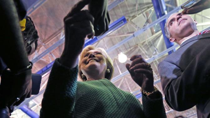 Democratic presidential candidate Hillary Clinton greets audience members after speaking at a campaign event at Morris College in Sumter, S.C., Wednesday, Feb. 24, 2016. (AP Photo/Gerald Herbert)