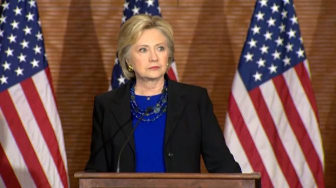 Hillary Clinton rebukes Senate Republicans for refusing to hold a hearing on U.S. Supreme Court nominee Merrick Garland, calling it "low-minded politics". Rough Cut (no reporter narration).